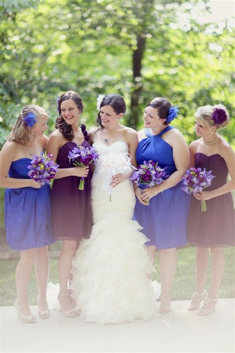 Colors Sparkly Bridesmaid Dress Blue Purple Wedding