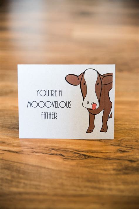 Father's Day Card, For Dad, Funny Card, Cow, Moo, Cute Animal Card