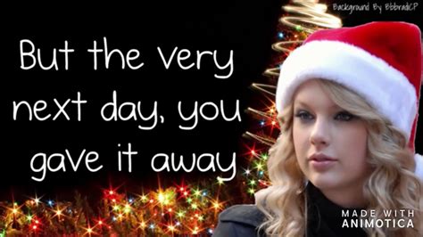 Taylor Swift Last Christmas Lyricslyrics Key G Youtube