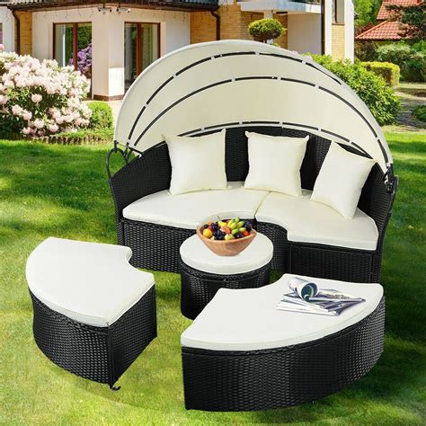 Shop for wicker furniture at crate and barrel. Patio Sofa Set Round Retractable With Canopy in 2020 ...
