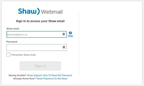 Shaw Webmail Login At Webmailshawca Sign In And Register Account