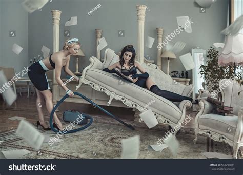 Sexy Woman Vacuuming Images Stock Photos Vectors Shutterstock