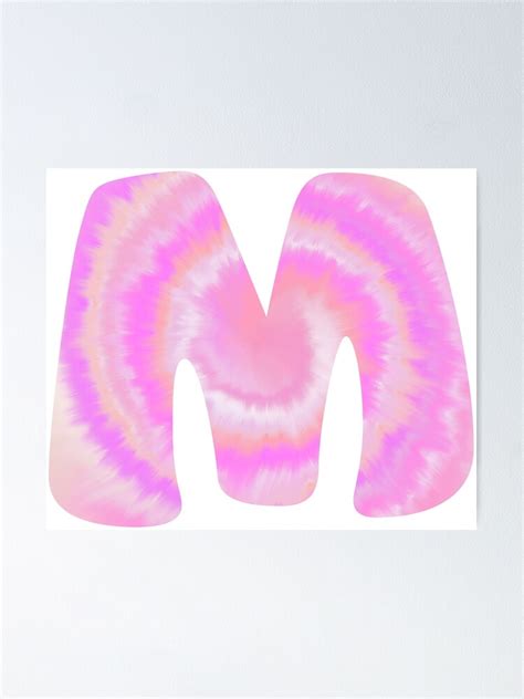 Letter M Initial Tie Dye Bubble Letter Poster By Centeringmychi