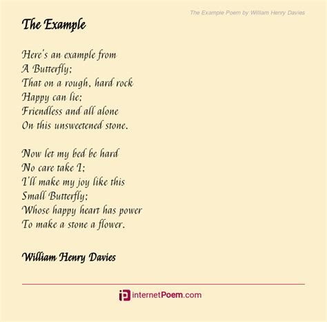 The Example Poem By William Henry Davies