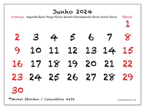 Calendário De Junho De 2024 Para Imprimir “51ds” Michel Zbinden Pt