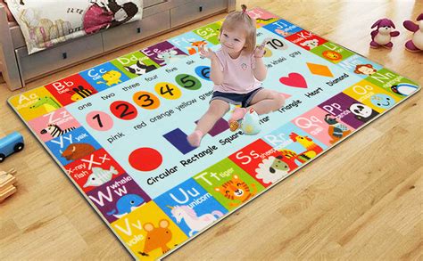 Hebe Kids Play Rug Abc Alphabet Numbers Shapes Educational