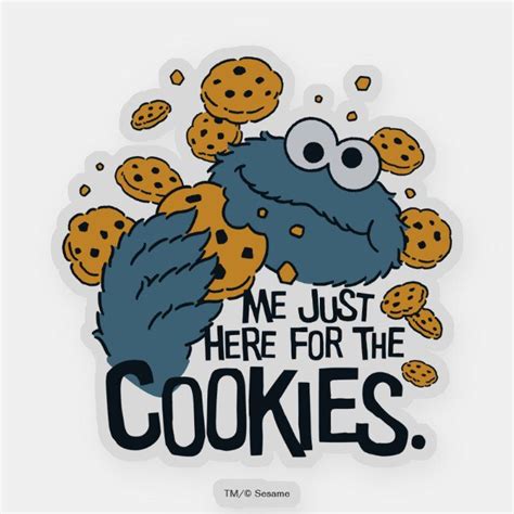 Cookie Monster Me Just Here For The Cookies Sticker Zazzle