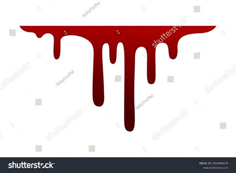 Dripping Blood Horizontal Line Oozing Bloody Stock Vector Royalty Free