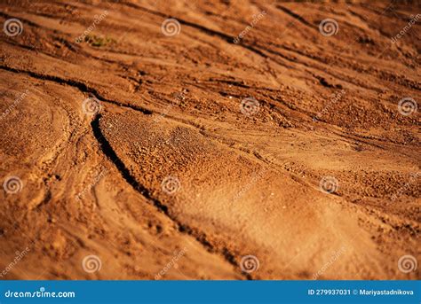 Grunge Detailed Close Up Wet Clay Texture Wet Mud With Drips From Rain Sunlight Stock Image