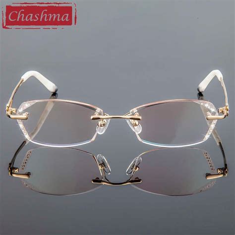 Chashma Brand Women Diamond Trimmed Tint Lenses Glasses Frame