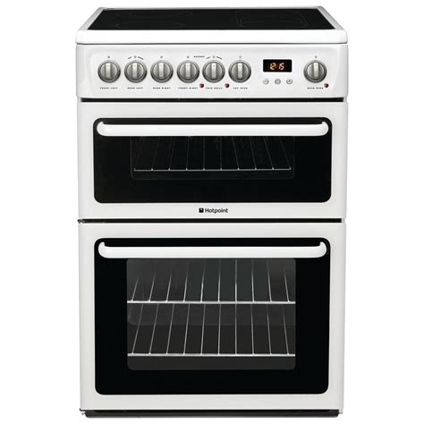 Hotpoint Hae60p 60cm Freestanding Electric Cooker With Double Oven And