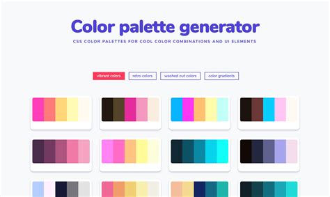 Color Palette Generator Quick And Easy Css Color Palettes For