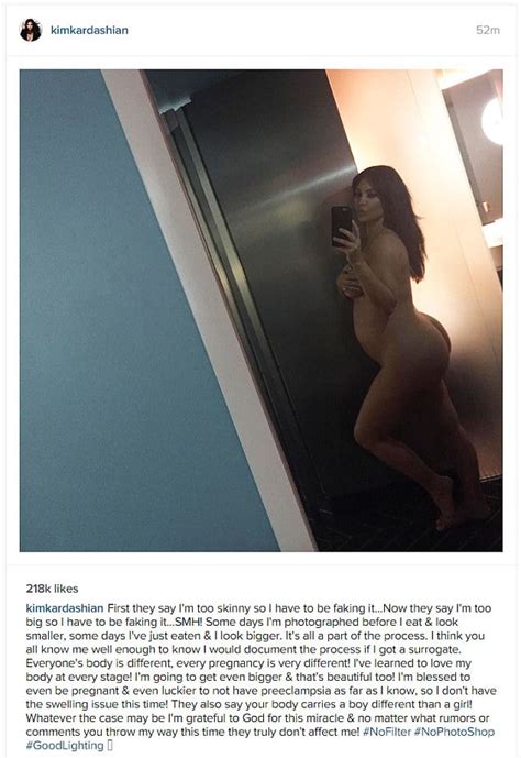 Grávida Kim Kardashian posa nua para acabar boatos de falsa gravidez