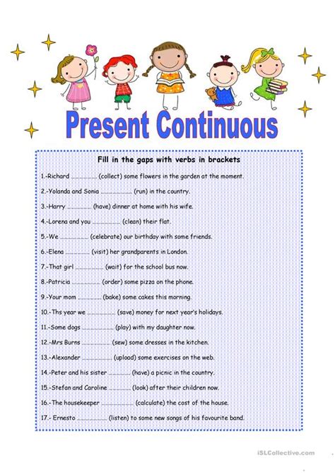 Present Continuous Tense English Esl Worksheets For Distance Learning