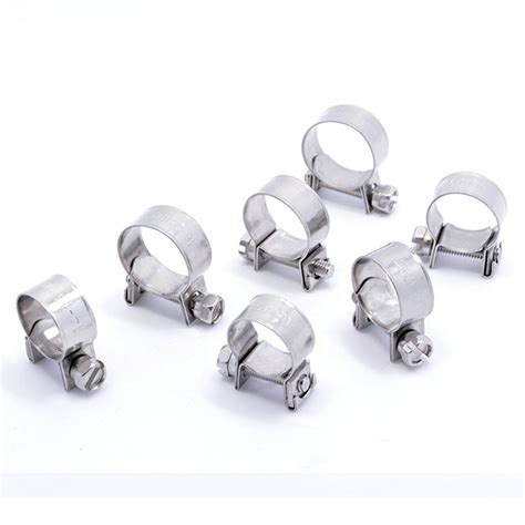 20pcs 304 Stainless Steel Mini Hose Clamp Small Fixing Pipe Clamps