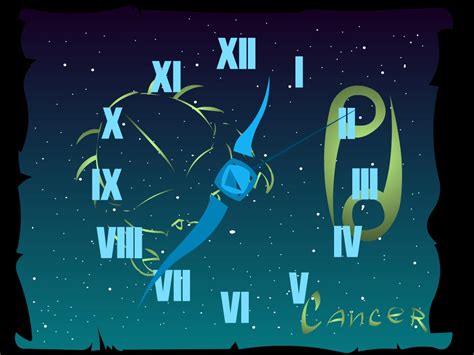 7art Cancer Zodiac Clock Screensaver Magical Clock Talisman For Cancer