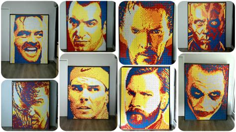 Create Pixel Art Mosaic Portrait With 800 Rubiks Cubes By