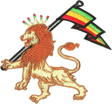 The Lion Of Judah Patch Africa Rasta Rastafarian Jamaica