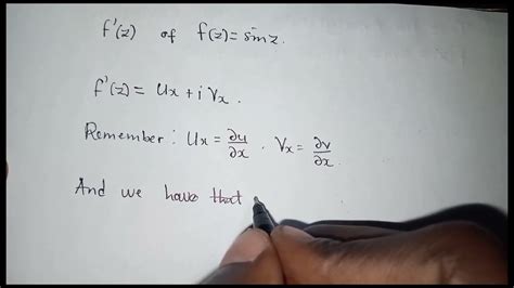 cauchy riemann example show that the function w sin z is analytic hence find f z