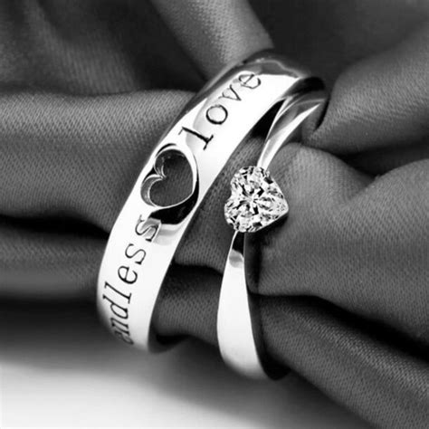 tiffany promise rings couples ring set wedding rings engagement heart shaped rings