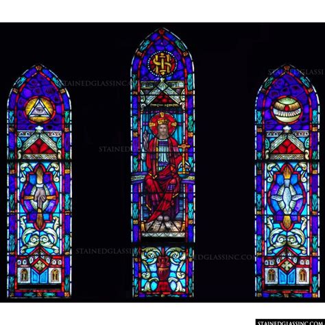 The Savior Enthroned Religious Stained Glass Window