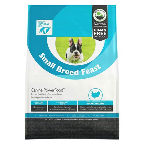 A small breed dog has the energy to give any large breed dog a run for his bone, but their nutritional needs are specific to them. Only Natural Pet Canine PowerFood Small Breed Dog Food ...