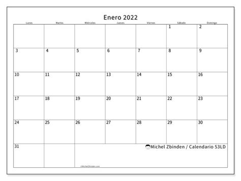 Calendario Enero De 2022 Para Imprimir “48ld” Michel Zbinden Es