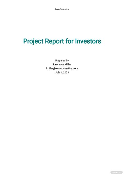 Free Project Report Templates In Microsoft Word Doc