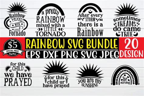 Rainbow Svg Bundle Graphic T Shirt Buy T Shirt Designs