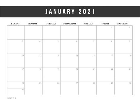 2021 Jan Calendar Template Our Free Yearly Calendar Templates For