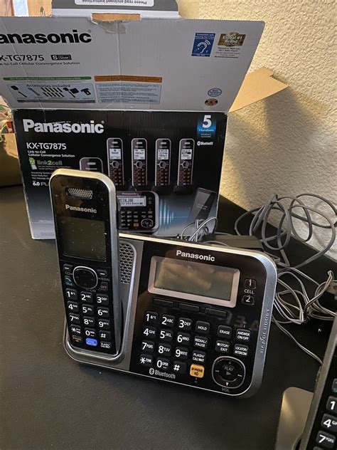 Panasonic Kx Tg7875s Cordless 5 Handsets Bluetooth Answer Usb Sms Text