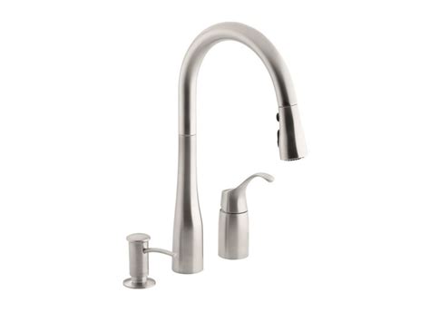 Our selection surely includes your perfect match! KOHLER Simplice Three-hole kitchen sink faucet with 9 Inch ...