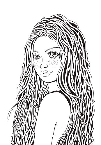 Find the best girls coloring pages for kids & for adults, print 🖨️ and color ️ 224 girls coloring pages ️ for free from our coloring book 📚. Cute Girl Coloring Book Page For Adult Black And White ...