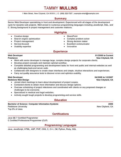 Working in the it sector can mean so many things nowadays, from it helpdesk technicians to web designers and new app programmers. Best Web Developer Resume Example From Professional Resume Writing Service