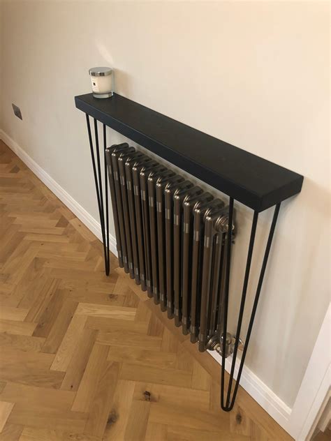 Console Table Radiator Table With Black Hand Painted Top And Etsy Uk