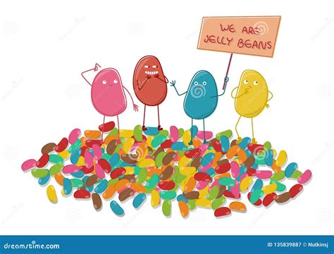 Jelly Bean Gang Cartoon Stock Vector Illustration Of Bean 135839887