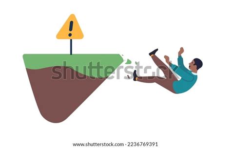 Danger Falling Off Cliff Attention Sign Stock Vector Royalty Free
