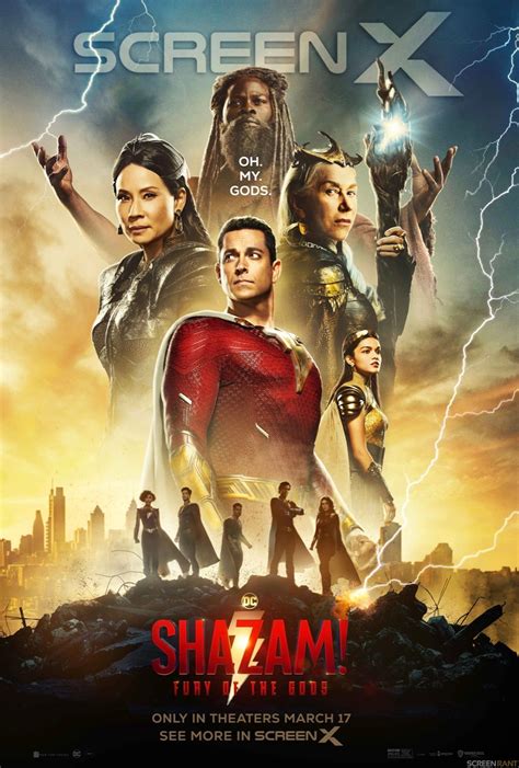Shazam Fury Of The Gods Gets Electric Screenx Poster