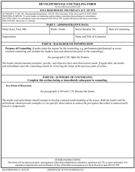 Army Da Form 4856 Fillable Word Printable Forms Free Online