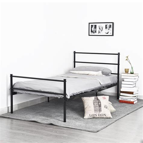 Aingoo Stainless Steel Single Metal Bed Frame Modern Style Bedroom