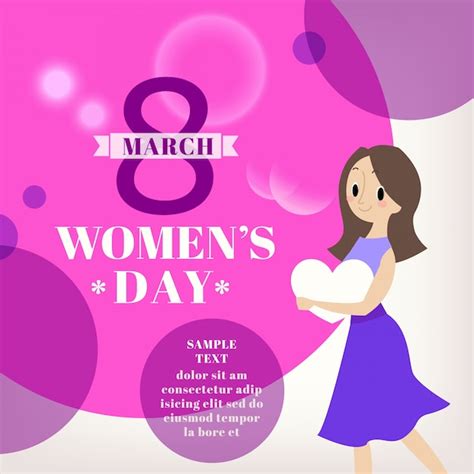 Beautiful International Womens Day Card Free Vector