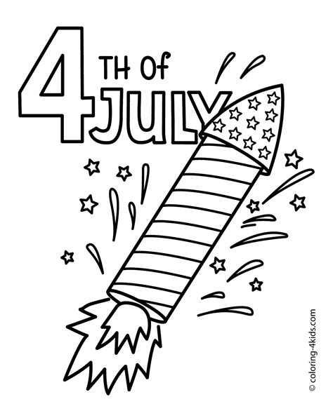 This 4th of july coloring pages bald eagle and fireworks for individual and noncommercial use only, the copyright belongs to their respective creatures or owners. the 4th of July coloring pages Fireworks. USA independence ...