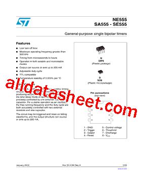 NE555 Datasheet PDF STMicroelectronics