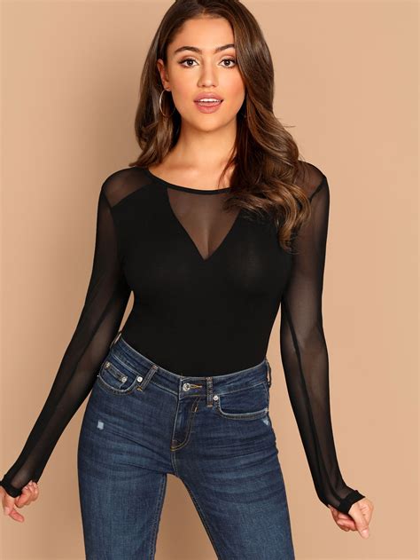 Open Front Sheer Tee Check Out This Open Front Sheer Tee On Shein And