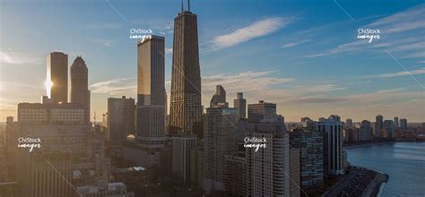 Have you ever stepped outside on a late summer evening and suddenly found yourself. Aerial View of Streeterville Skyline at Golden Hour Near ...