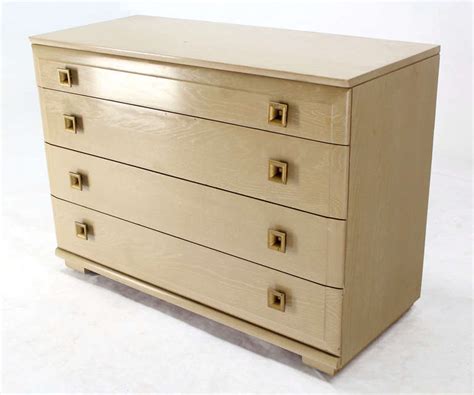Product titlemanor park mid century modern tray top 4 drawer dresser, white. Mengel Mid Century Modern Bleached Oak Bachelor Dresser ...