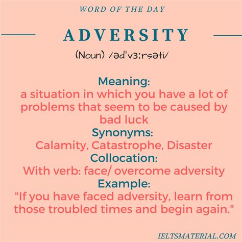 Adversity Word Of The Day For Ielts Speaking And Writing