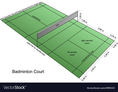 Badminton Court Royalty Free Vector Image Vectorstock