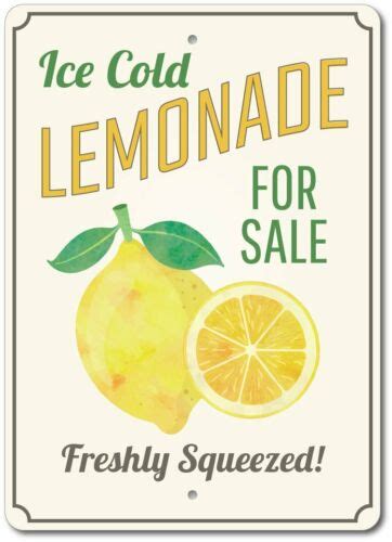lemonade decor ice cold lemonade sign lemon decor aluminum sign ensa1003345 ebay