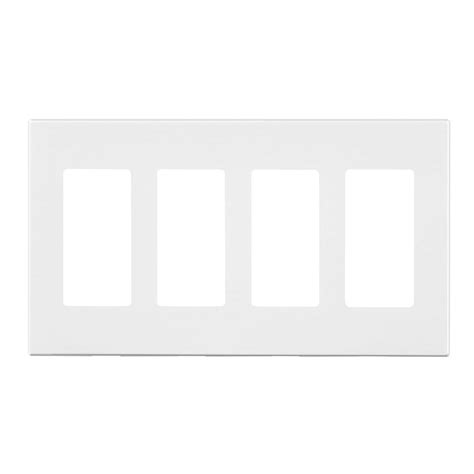 Sleek, versatile and convenient, they also come in a midway size that gives even greater coverage and can hide unsightly wall surface. Leviton Decora 4-Gang Screwless Wall Plate, White-R02-80312-00W - The Home Depot